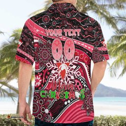 Merry Christmas AFL Swans Hawaiian Shirt Aboriginal Santa Football Mascot