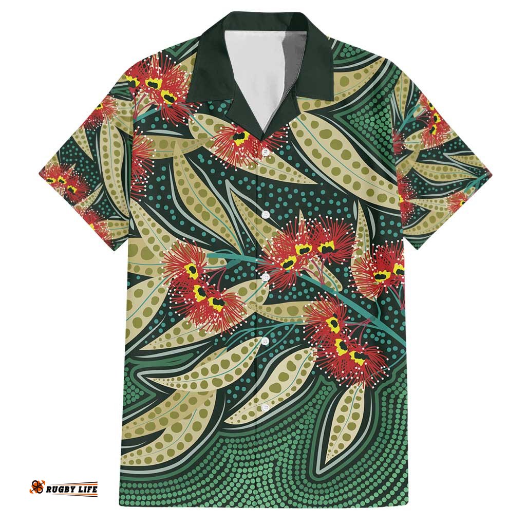 Australian Native Eucalyptus Plant Hawaiian Shirt Aboriginal Dot Art