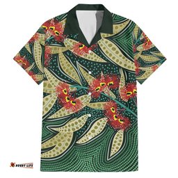 Australian Native Eucalyptus Plant Hawaiian Shirt Aboriginal Dot Art
