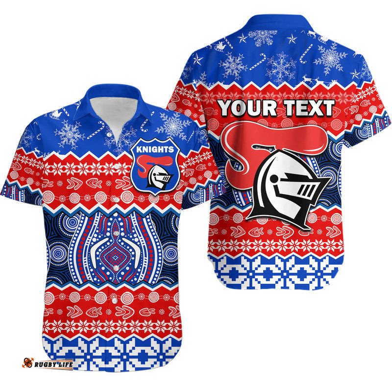 Custom Personalised Knights Aboriginal Rugby Novocastrians Christmas Vibe Hawaiian Shirt