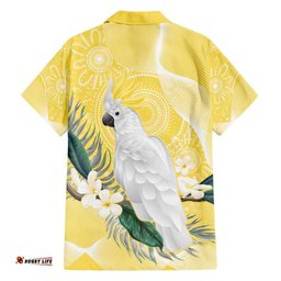 Australia Cacatua Galerita Hawaiian Shirt SulphurCrested Cockatoo Aboriginal Art