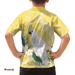 Australia Cacatua Galerita Hawaiian Shirt SulphurCrested Cockatoo Aboriginal Art