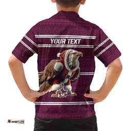 NRL Manly Warringah Christmas Personalised Hawaiian Shirt with Sea Eagles Mascot