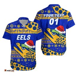 Custom Personalised Parramatta Eels Hawaiian Shirt Christmas Simple Style Blue