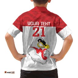 AFL Sydney Custom Hawaiian Shirt with Swans Mascot Simple Style