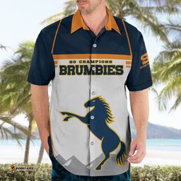Custom Text And Number Brumbies Super Rugby Hawaiian Shirt Brumbies Go Champions