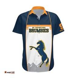 Custom Text And Number Brumbies Super Rugby Hawaiian Shirt Brumbies Go Champions