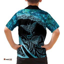New Zealand Stingray Hawaiian Shirt Aotearoa Whai With Maori Paua Shell
