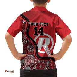 Custom Melbourne Renegades Hawaiian Shirt Indigenous Art Grunge Style