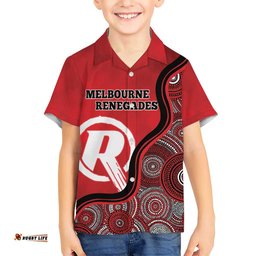 Custom Melbourne Renegades Hawaiian Shirt Indigenous Art Grunge Style