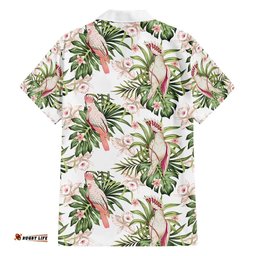 Australia Pink Cockatoo Hawaiian Shirt Aussie Orchids Seamless Pattern