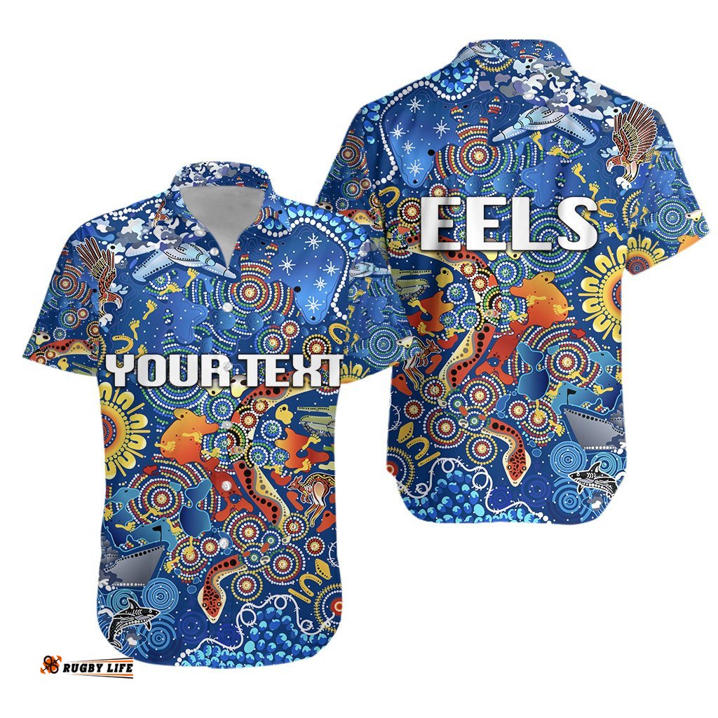 Custom Personalised Parramatta Hawaiian Shirt Eels Indigenous NAIDOC Vibes Blue