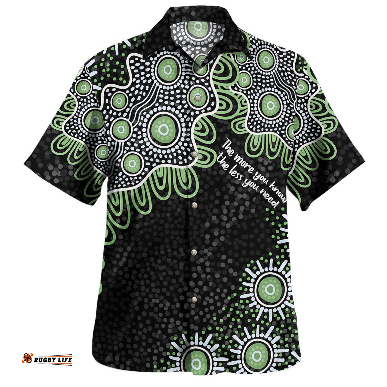 Amazing Aussie Australia Aboriginal The More You Know The Less You Need Green Hawaiian Shirt