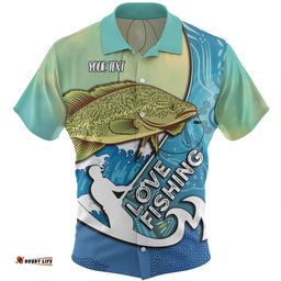 Amazing Aussie Australia Fishing Aboriginal Fishing Custom Love Fishing Murray Cod In Aboriginal Art Patterns Hawaiian Shirt