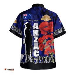 Amazing Aussie Australia Anzac Custom Anzac day Lest We Forget With Poppies And Camo Pattern Shirt Hawaiian Shirt