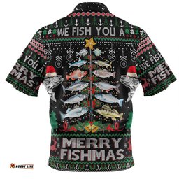 Amazing Aussie Australia Christmas Fishing Merrry Fishmas Fishing Rod Christmas Tree Hawaiian Shirt