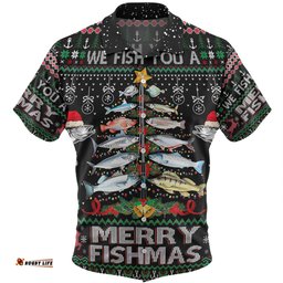 Amazing Aussie Australia Christmas Fishing Merrry Fishmas Fishing Rod Christmas Tree Hawaiian Shirt