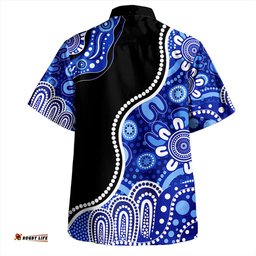 Amazing Aussie Australia Aboriginal Dot Painting Blue Hawaiian Shirt