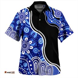 Amazing Aussie Australia Aboriginal Dot Painting Blue Hawaiian Shirt