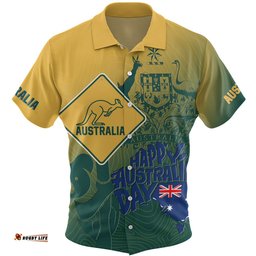 Amazing Aussie Australia Australia Day Custom Australia Coat Of Arms Kangaroo And Koala Sign Hawaiian Shirt