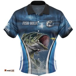 Amazing Aussie Australia Fishing Custom Jumping Barramundi Fishing  Hawaiian Shirt