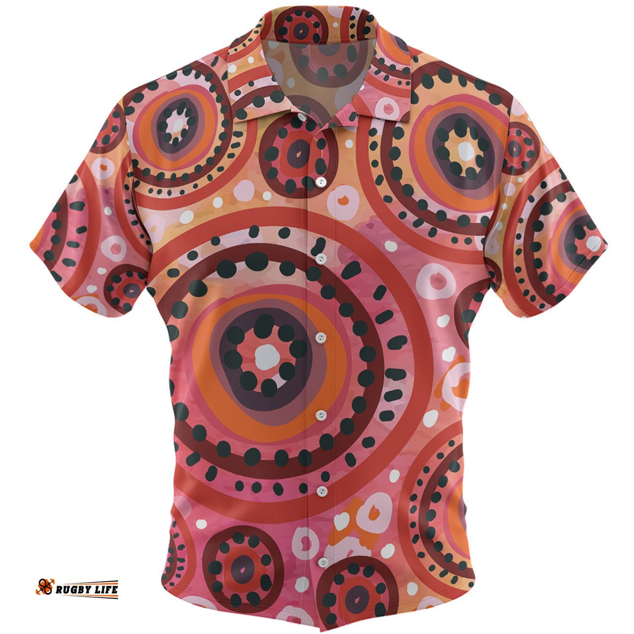 Amazing Aussie Australia Dot Painting Inspired Aboriginal Circle In The Aboriginal Dot Art Style Hawaiian Shirt