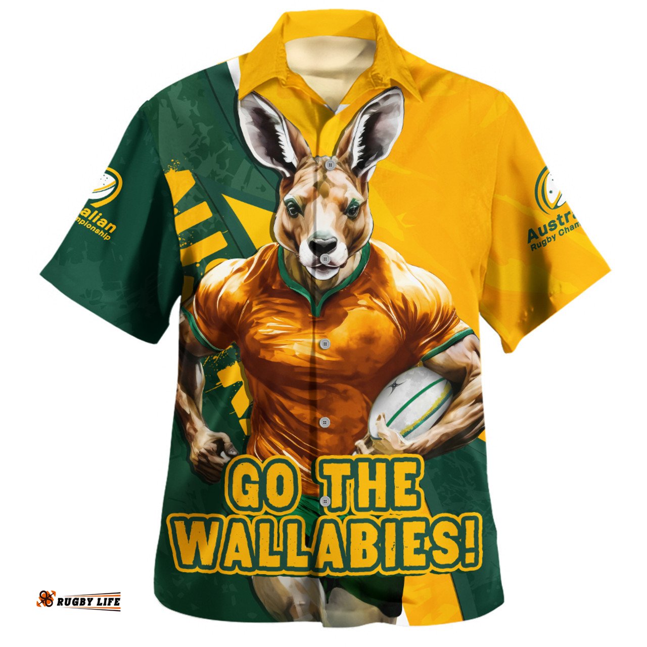 Amazing Aussie Aussie Wallabies Australian Roar The Rugby Championship Battle Yellow Hawaiian Shirt