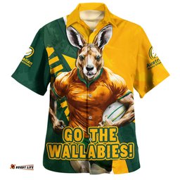 Amazing Aussie Aussie Wallabies Australian Roar The Rugby Championship Battle Yellow Hawaiian Shirt