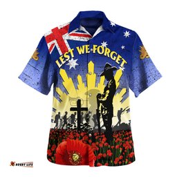 Amazing Aussie Australia Anzac Day Anzac Lest We Forget Poppy Flag Hawaiian Shirt