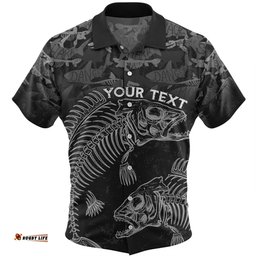 Amazing Aussie Australia Fishing Custom Fish Reaper Fish Skeleton Grey Hawaiian Shirt