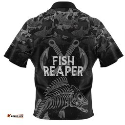 Amazing Aussie Australia Fishing Custom Fish Reaper Fish Skeleton Grey Hawaiian Shirt