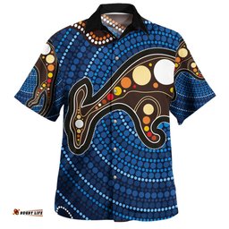 Amazing Aussie Australia Aboriginal Inspired Aboriginal Kangaroo Art Hawaiian Shirt