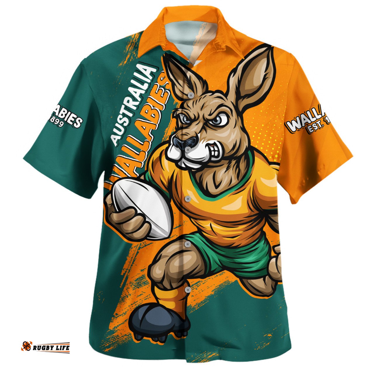 Amazing Aussie Aussie Wallabies Unstoppable Wallabies Spirit Of The Championship Orange Hawaiian Shirt