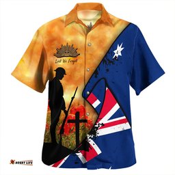 Amazing Aussie Australia Anzac Day Anzac Day Flag Lest We Forget Hawaiian Shirt