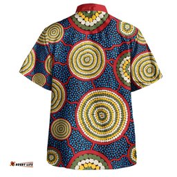 Amazing Aussie Australia Aboriginal Beautiful Indigenous Seamless Pattern Based in Universe with Galaxies Form Hawaiian Shirt