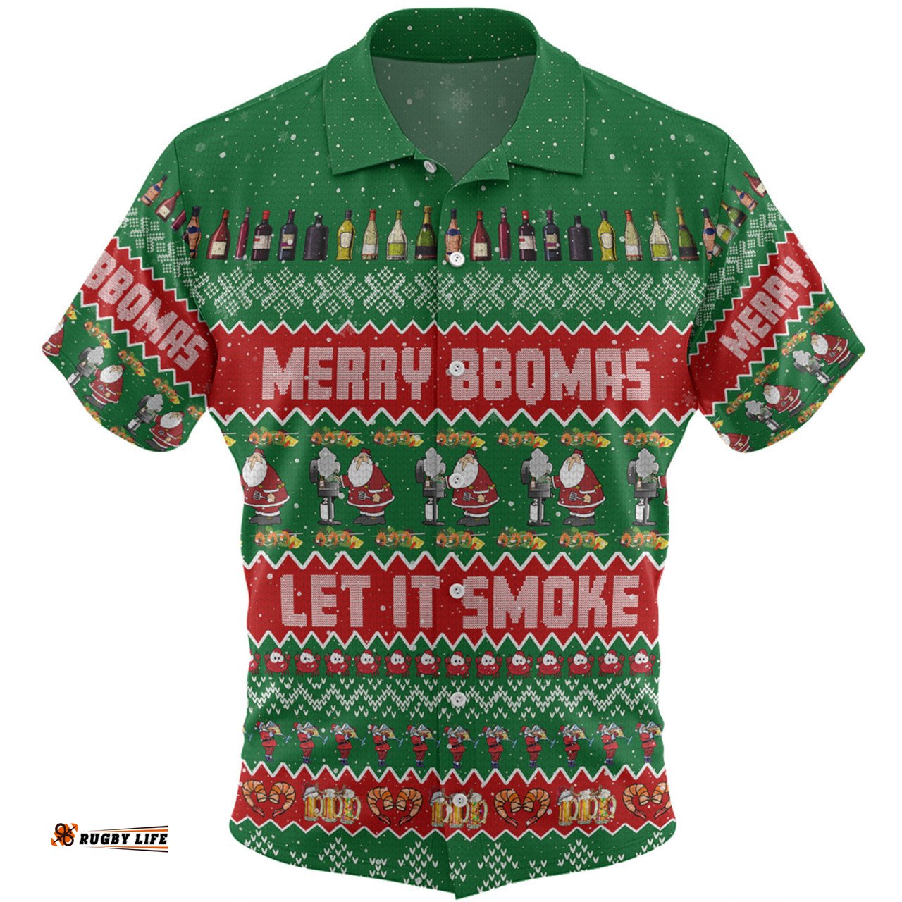 Amazing Aussie Australia Christmas Custom Merry BBQMax Let It Smoke Hawaiian Shirt