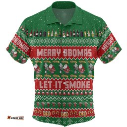 Amazing Aussie Australia Christmas Custom Merry BBQMax Let It Smoke Hawaiian Shirt