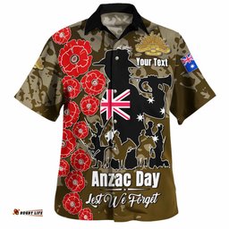 Amazing Aussie Australia Anzac Custom Lest We Forget Green Style Shirt Hawaiian Shirt