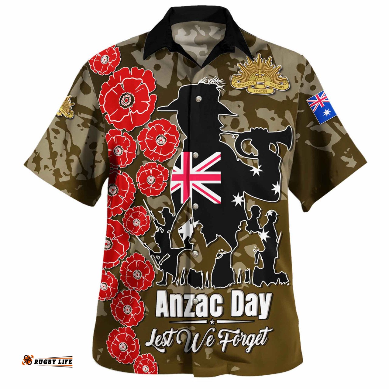 Amazing Aussie Australia Anzac Custom Lest We Forget Green Style Shirt Hawaiian Shirt