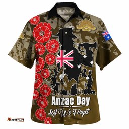 Amazing Aussie Australia Anzac Custom Lest We Forget Green Style Shirt Hawaiian Shirt