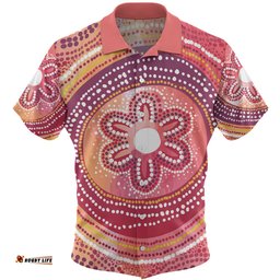 Amazing Aussie Australia Dot Painting Inspired Aboriginal Aboriginal Style Dot Hawaiian Shirt