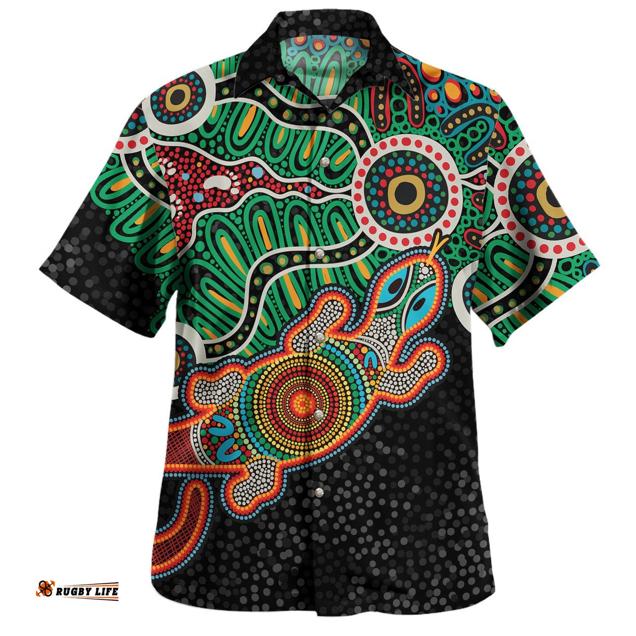 Amazing Aussie Australia Aboriginal Walking with 3000 Ancestors Behind Me With Goanna Hawaiian Shirt