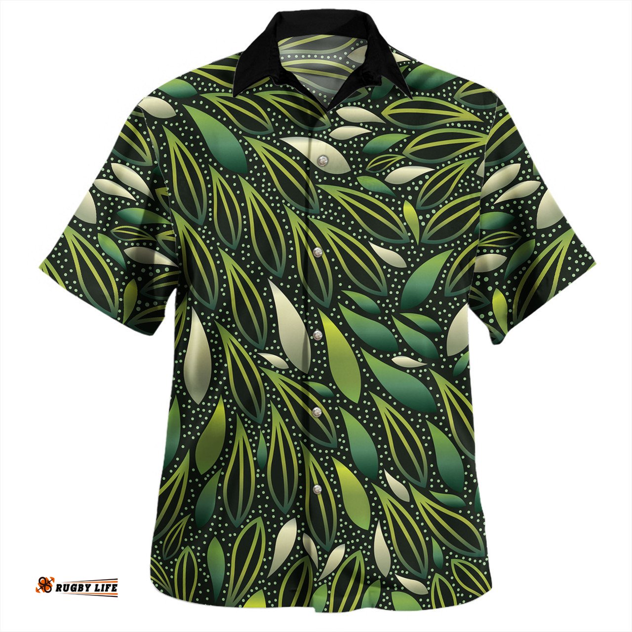 Amazing Aussie Australia Aboriginal Green Bush Leaves Seamless Hawaiian Shirt