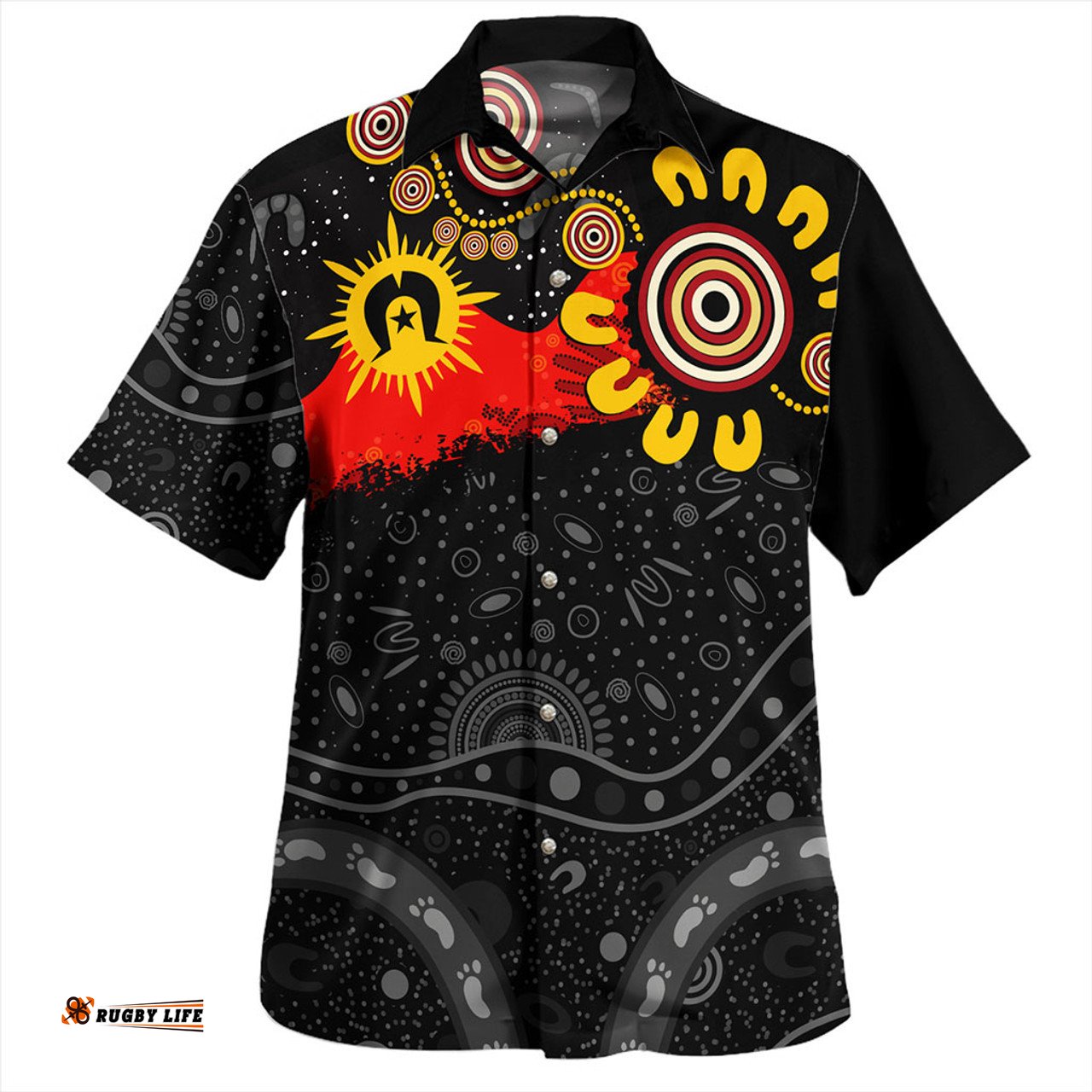 Amazing Aussie Australia Aboriginal Indigenous Dot Painting With Flag Hawaiian Shirt