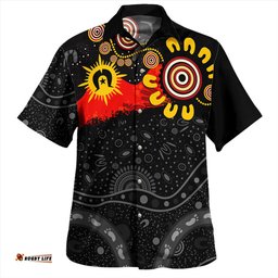 Amazing Aussie Australia Aboriginal Indigenous Dot Painting With Flag Hawaiian Shirt