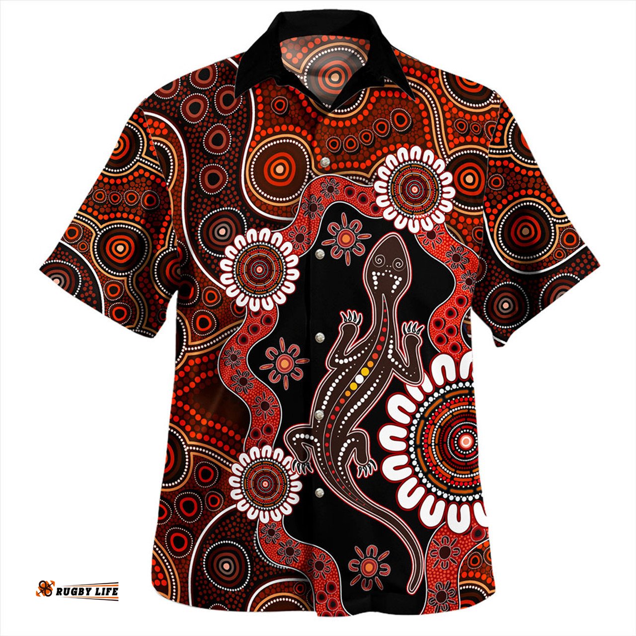 Amazing Aussie Australia Aboriginal Inspired Lizard Dot Painting Hawaiian Shirt