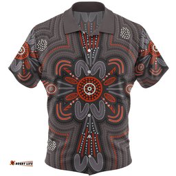Amazing Aussie Australia Dot Painting Inspired Aboriginal Aboriginal Dot Indigenous Art Inspired Hawaiian Shirt