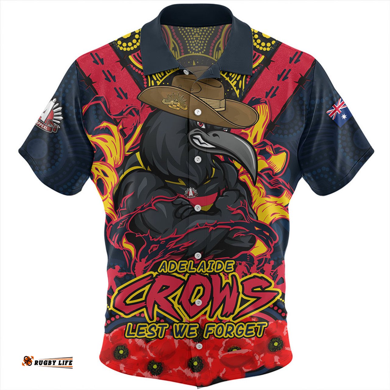 Amazing Aussie Adelaide Crows Ripped Legacy Of The Game The ANZAC Spirit Lives On Hawaiian Shirt
