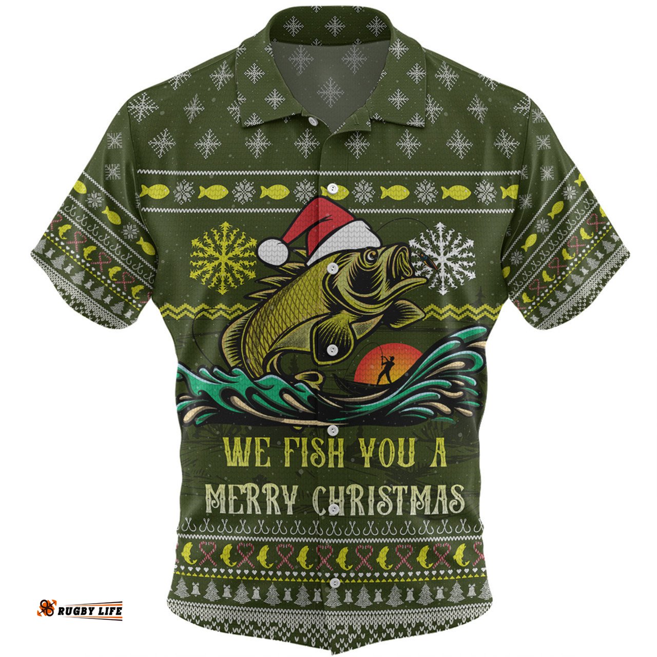 Amazing Aussie Australia Christmas Fishing Custom We Fish You A Merry Christmas Hawaiian Shirt