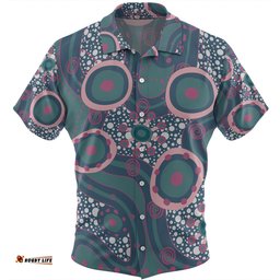 Amazing Aussie Australia Aboriginal Green Aboriginal Dot Art Inspired Hawaiian Shirt